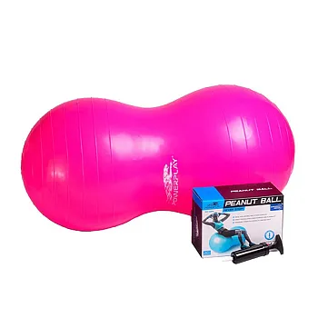 М'яч-горіх для фітнесу PowerPlay 4004 (90*45см) Розовий + насос