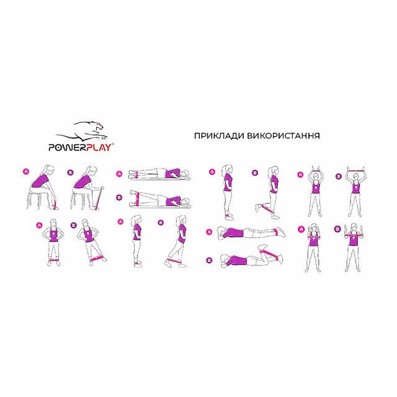 Фітнес резинка PowerPlay 4114  Medium\ light Зелена (500*50*0,8мм.) -супротив 5,5кг фото товару