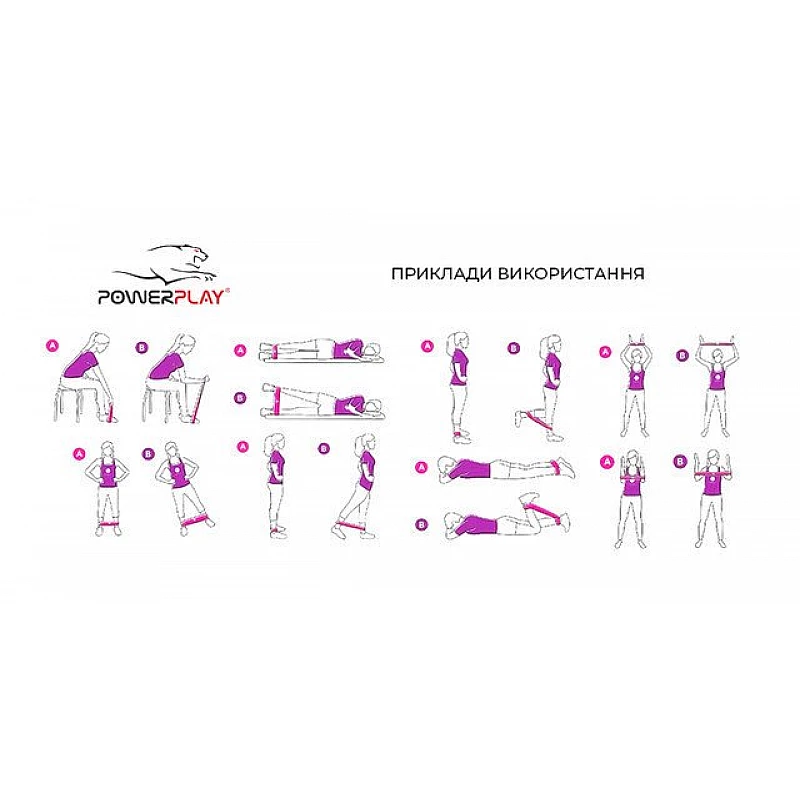 Фітнес резинка PowerPlay 4114 Medium Синя (500*50*1мм) -супротив 7,5кг фото товару
