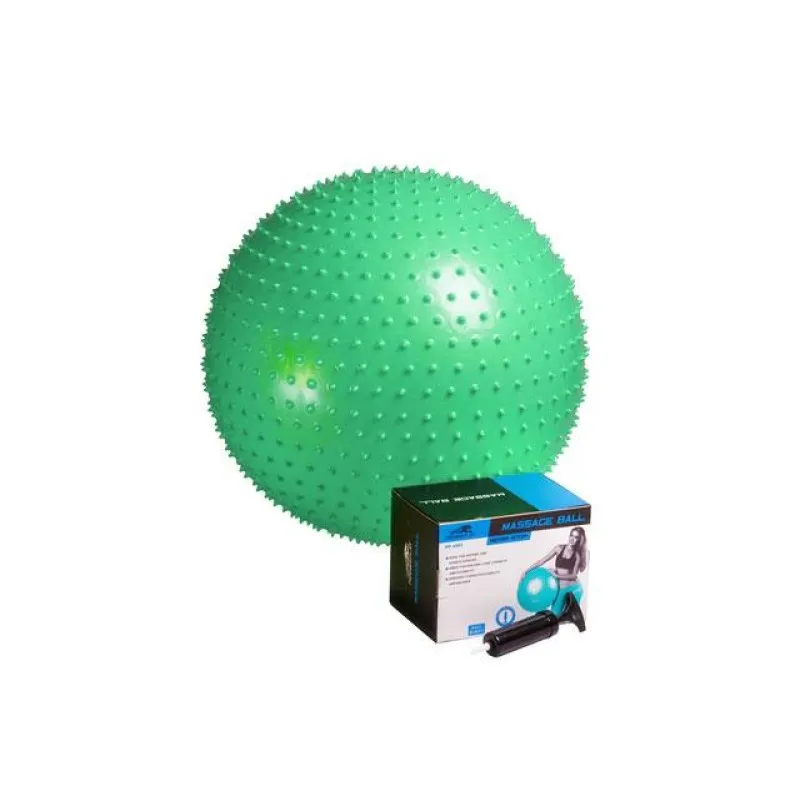 Мяч-масажер для фітнесу PowerPlay 4002 65см Зелений + насос фото товару