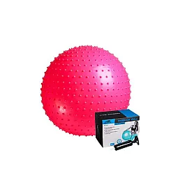 М'яч-масажер для фітнесу PowerPlay 4002 55см Розовий + насос