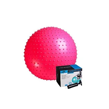 М'яч-масажер для фітнесу PowerPlay 4002 55см Розовий + насос
