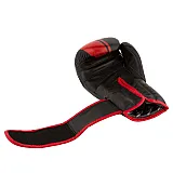 Боксерські рукавиці PowerPlay 3022 Чорно-Червоні [натуральна шкіра] 10 унцій фото товару