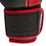 Боксерські рукавиці PowerPlay 3022 Чорно-Червоні [натуральна шкіра] 10 унцій фото товару