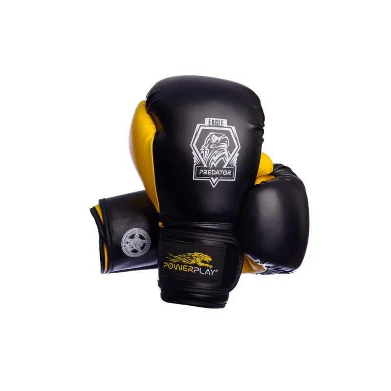 Боксерські рукавиці PowerPlay 3002 Чорно-Жовті 10 унцій фото товару