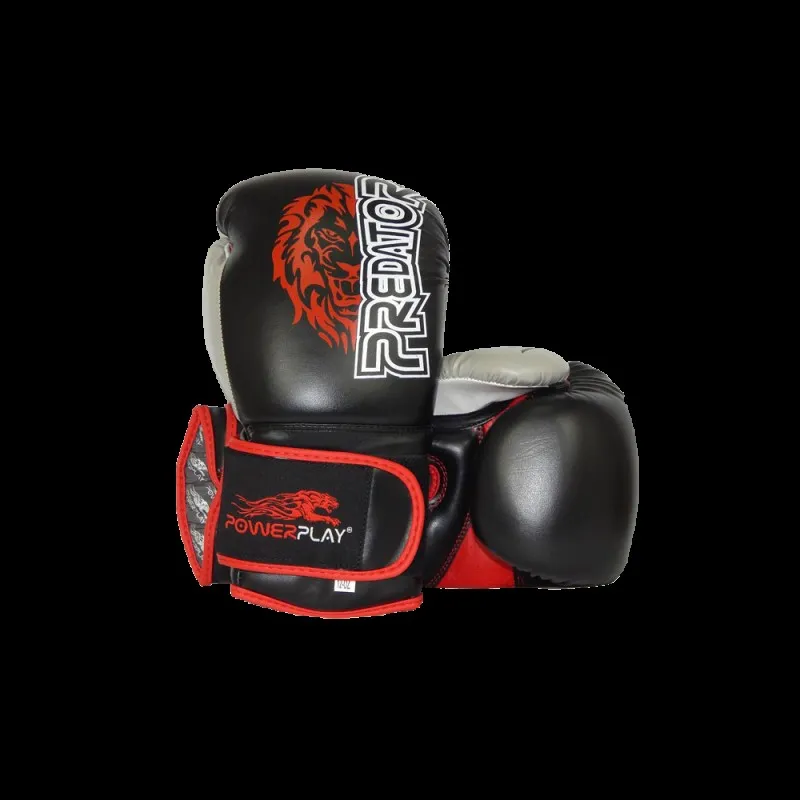Боксерські рукавиці PowerPlay 3006 Чорні 12 унцій фото товару