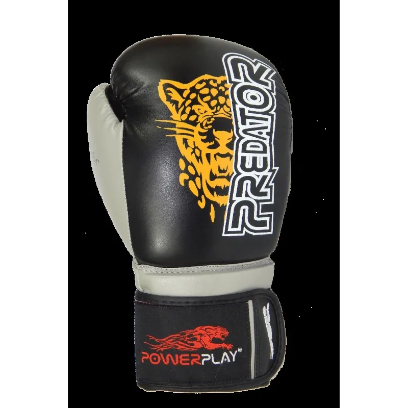 Боксерські рукавиці PowerPlay 3008 Чорні 16 унцій фото товару