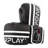 Боксерські рукавиці PowerPlay 3010 Чорно-Білі 14 унцій фото товару