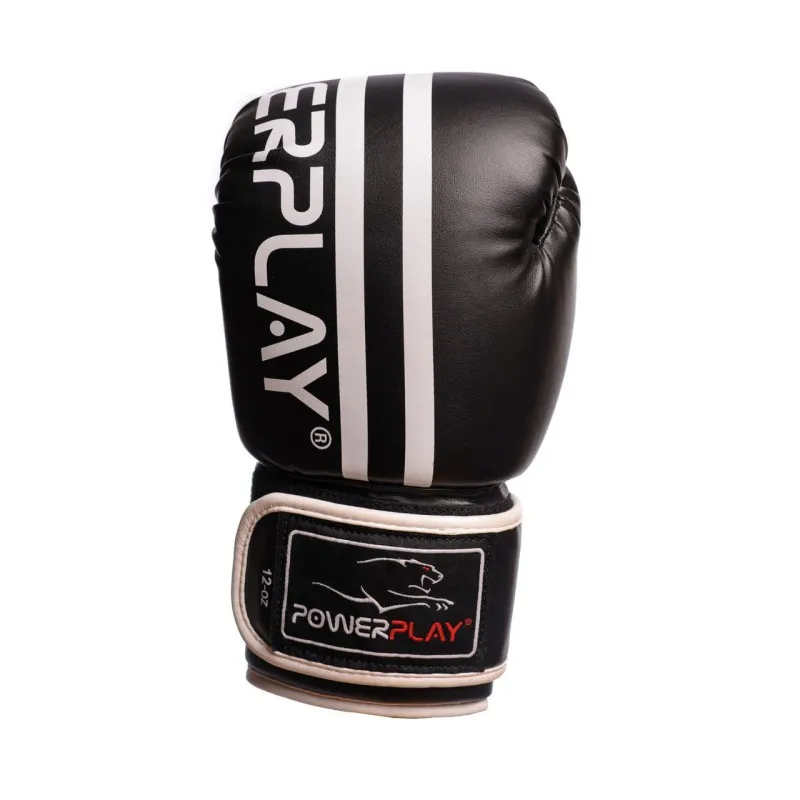 Боксерські рукавиці PowerPlay 3010 Чорно-Білі 16 унцій фото товару