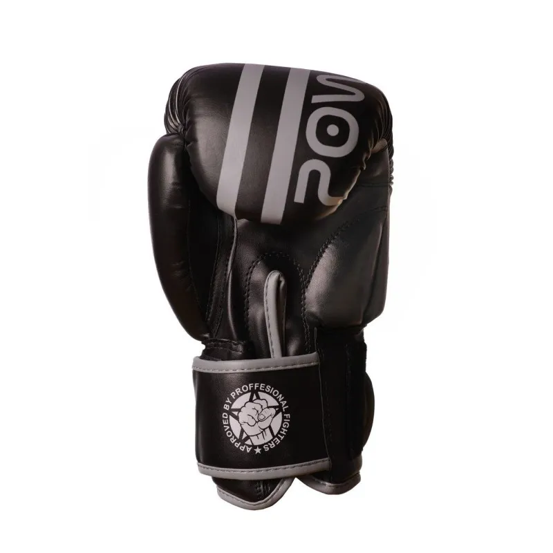 Боксерські рукавиці PowerPlay 3010 Чорно-Сірі 16 унцій фото товару