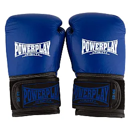 Боксерські рукавиці PowerPlay 3015 Сині [натуральна шкіра] 14 унцій