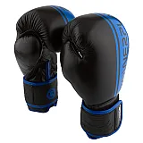 Боксерські рукавиці PowerPlay 3022 Чорно-Сині [натуральна шкіра] 14 унцій фото товару