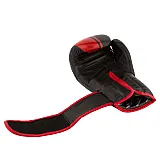 Боксерські рукавиці PowerPlay 3022 Чорно-Червоні [натуральна шкіра] 12 унцій фото товару