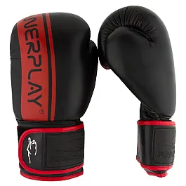 Боксерські рукавиці PowerPlay 3022 Чорно-Червоні [натуральна шкіра] 14 унцій
