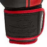 Боксерські рукавиці PowerPlay 3022 Чорно-Червоні [натуральна шкіра] 16 унцій фото товару