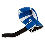 Боксерські рукавиці PowerPlay 3023 A Синьо-Білі [натуральна шкіра] 14 унцій фото товару