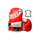 Боксерські рукавиці PowerPlay 3023 A Червоно-Білі [натуральна шкіра] 14 унцій фото товару