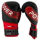Боксерські рукавиці PowerPlay 3023 A Чорно-Червоні [натуральна шкіра] 14 унцій фото товару