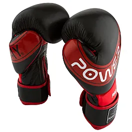 Боксерські рукавиці PowerPlay 3023 A Чорно-Червоні [натуральна шкіра] 16 унцій