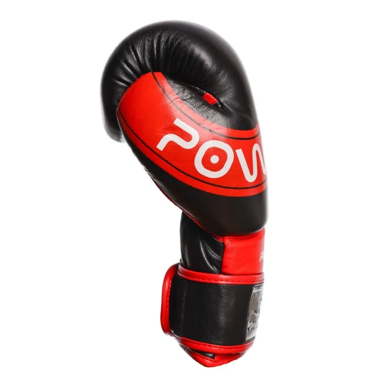 Боксерські рукавиці PowerPlay 3023 A Чорно-Червоні [натуральна шкіра] 16 унцій фото товару