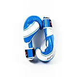 Боксерські рукавиці PowerPlay 3023 Синьо-Білі [натуральна шкіра] 14 унцій фото товару