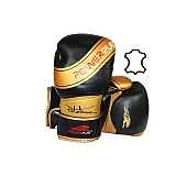 Боксерські рукавиці PowerPlay 3023 Чорно-Золоті [натуральна шкіра] 14 унцій фото товару