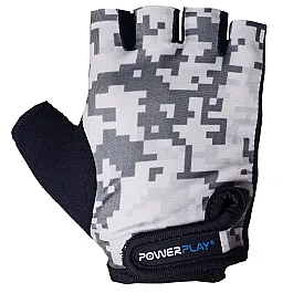 Велорукавички PowerPlay 5454 Камуфляж Сірі 2XS