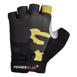 Велорукавички PowerPlay 5454 Камуфляж Чорні 3XS