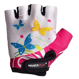 Велорукавички PowerPlay 5470 Біло-рожеві  S