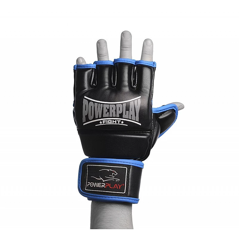 Рукавички для MMA PowerPlay 3058 Чорно-Сині M фото товару