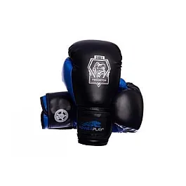 Боксерські рукавиці PowerPlay 3002 Чорно-Сині 12 унцій