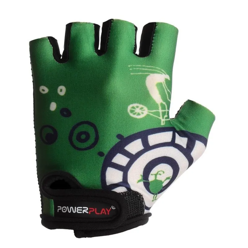 Велорукавички PowerPlay 001 A Зелені XS фото товару