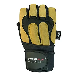 Рукавички для фітнесу PowerPlay 1071 А Чорно-Коричневі S