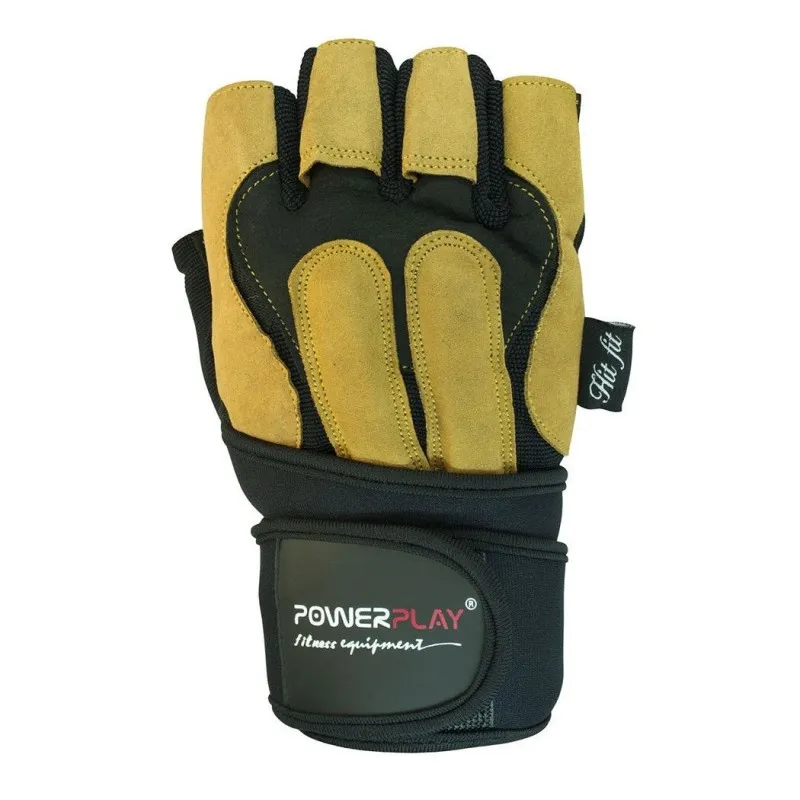 Рукавички для фітнесу PowerPlay 1071 А Чорно-Коричневі M фото товару