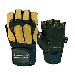 Рукавички для фітнесу PowerPlay 1071 А Чорно-Коричневі XL