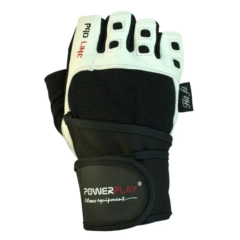 Рукавички для фітнесу PowerPlay 1096 Чорно-Білі M фото товару