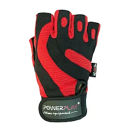 Рукавички для фітнесу PowerPlay 1598 Чорно-Червоні S