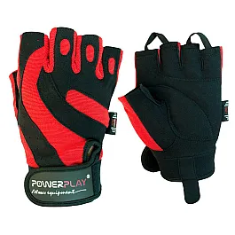 Рукавички для фітнесу PowerPlay 1598 Чорно-Червоні M