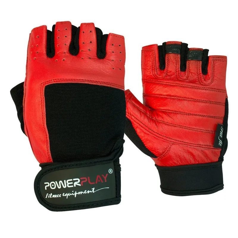 Рукавички для фітнесу PowerPlay 1588 A Чорно-Червоні XL фото товару