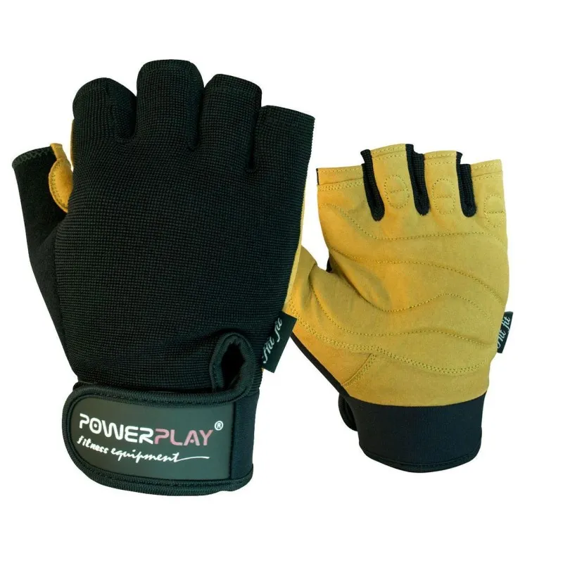Рукавички для фітнесу PowerPlay 1574 Чорно-Коричневі XL фото товару