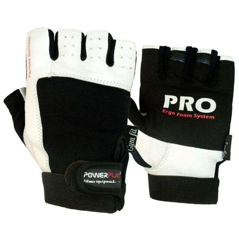 Рукавички для фітнесу PowerPlay 1561 Чорно-Білі M фото товару