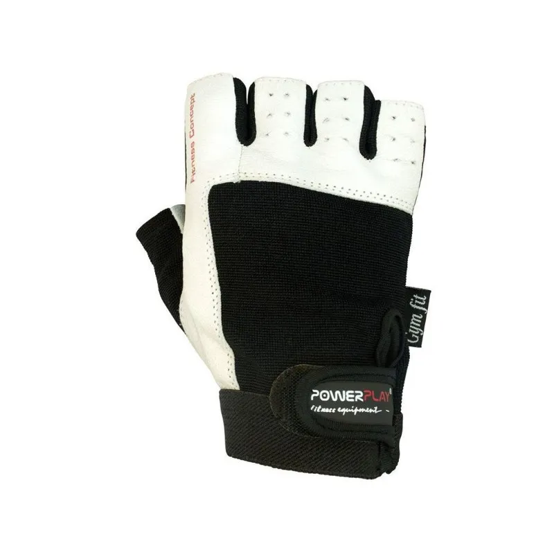 Рукавички для фітнесу PowerPlay 1561 Чорно-Білі M фото товару