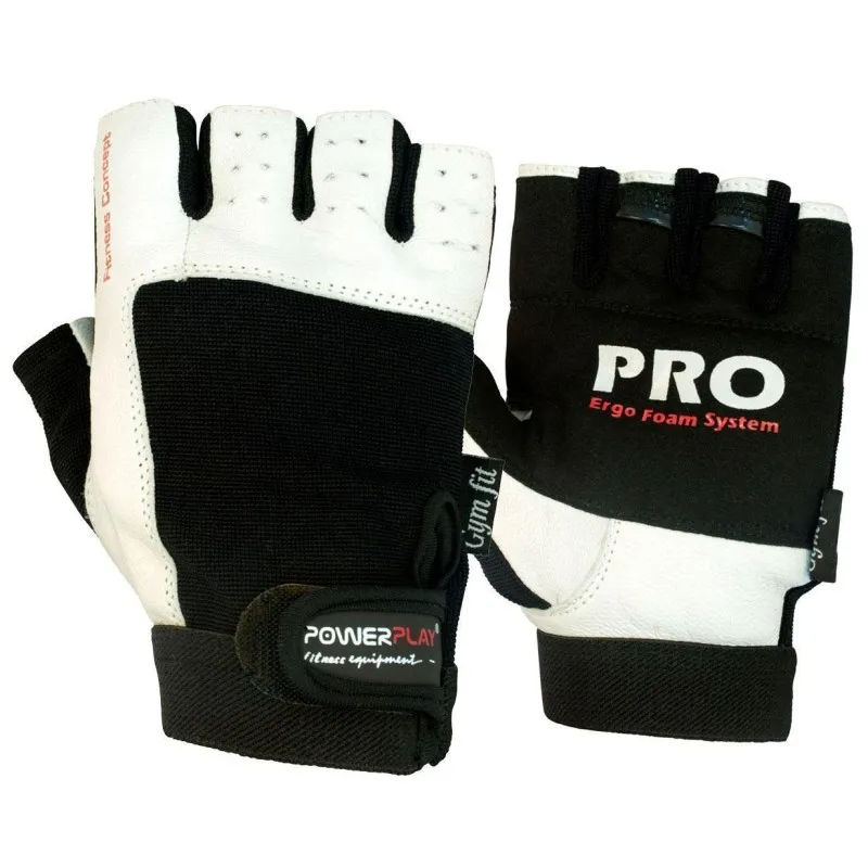 Рукавички для фітнесу PowerPlay 1561 Чорно-Білі L фото товару