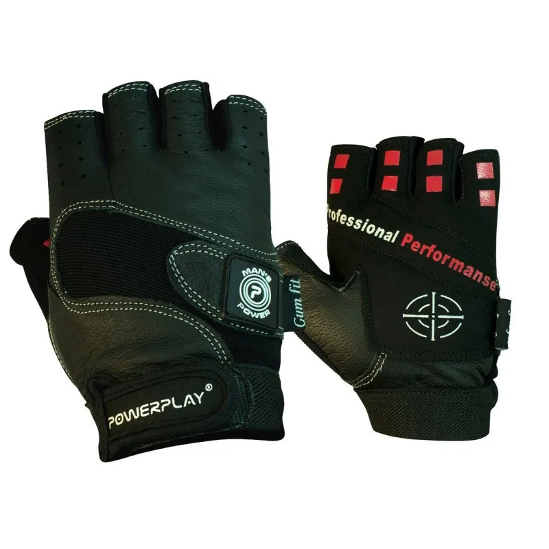 Рукавички для фітнесу PowerPlay 1552 Чорні XL фото товару