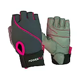 Рукавички для фітнесу PowerPlay 1725 жіночі Сіро-Розові XS фото товару