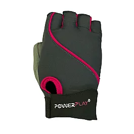 Рукавички для фітнесу PowerPlay 1725 жіночі Сіро-Розові XS