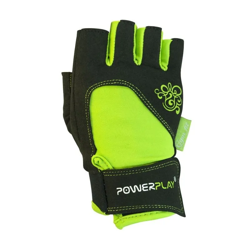 Рукавички для фітнесу PowerPlay 1728 жіночі Чорно-Зелені XS фото товару