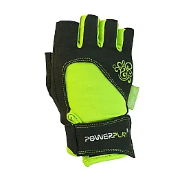 Рукавички для фітнесу PowerPlay 1728 жіночі Чорно-Зелені S