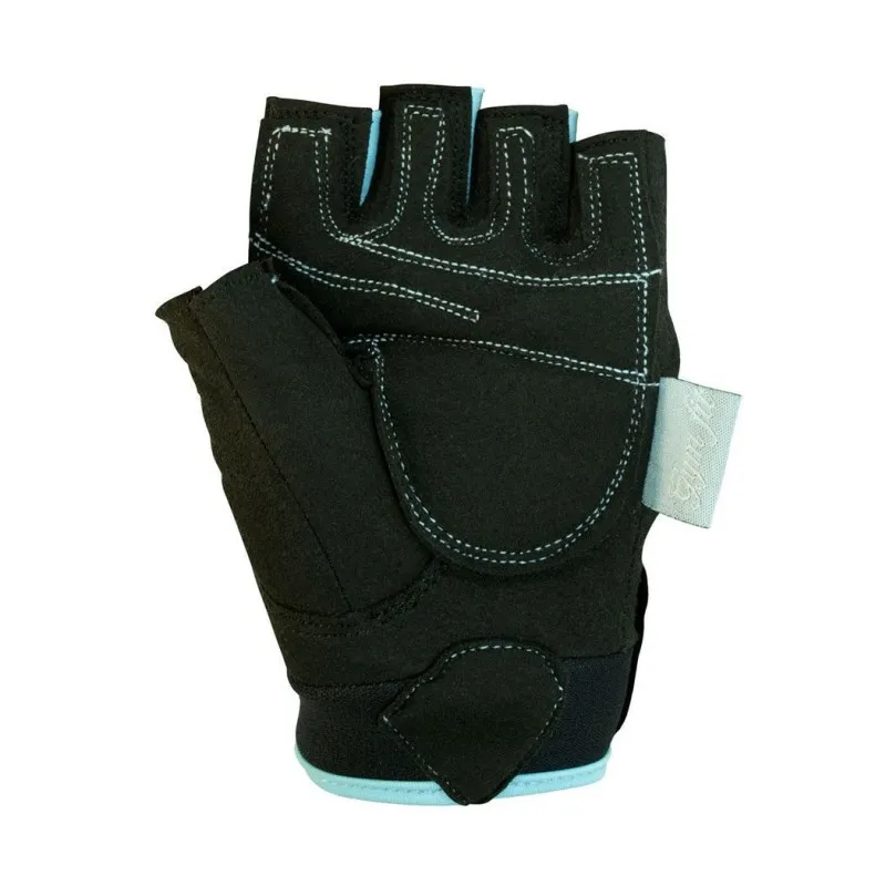 Рукавички для фітнесу PowerPlay 1728 A жіночі Чорно-Блакитні M фото товара
