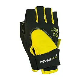 Рукавички для фітнесу PowerPlay 1728 D жіночі Чорно-Жовті M